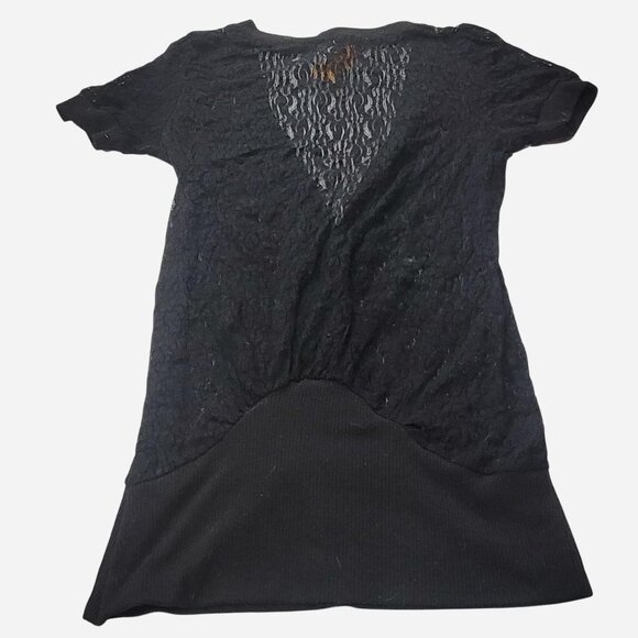 Y2K Wet Seal Black Lace Button Up Cardigan | Vintage Gothic Whimsigoth Top L - Picture 3 of 3